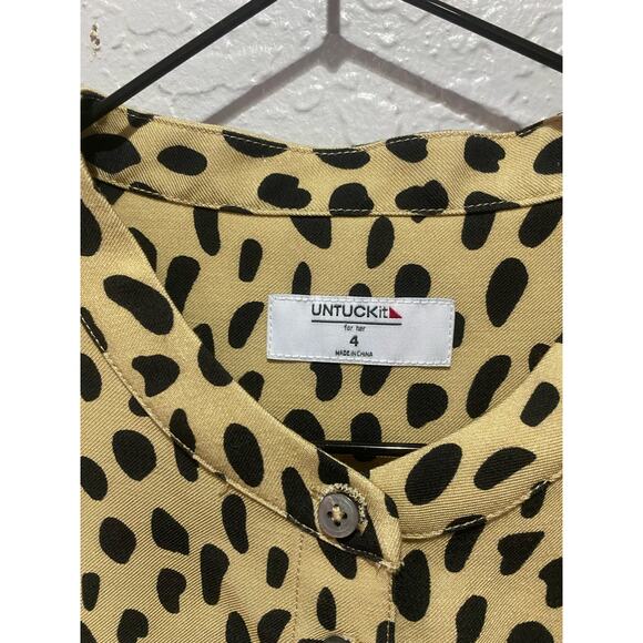 UNTUCKit Long Sleeve Leopard Print Top Women's Size 4 - Picture 6 of 9